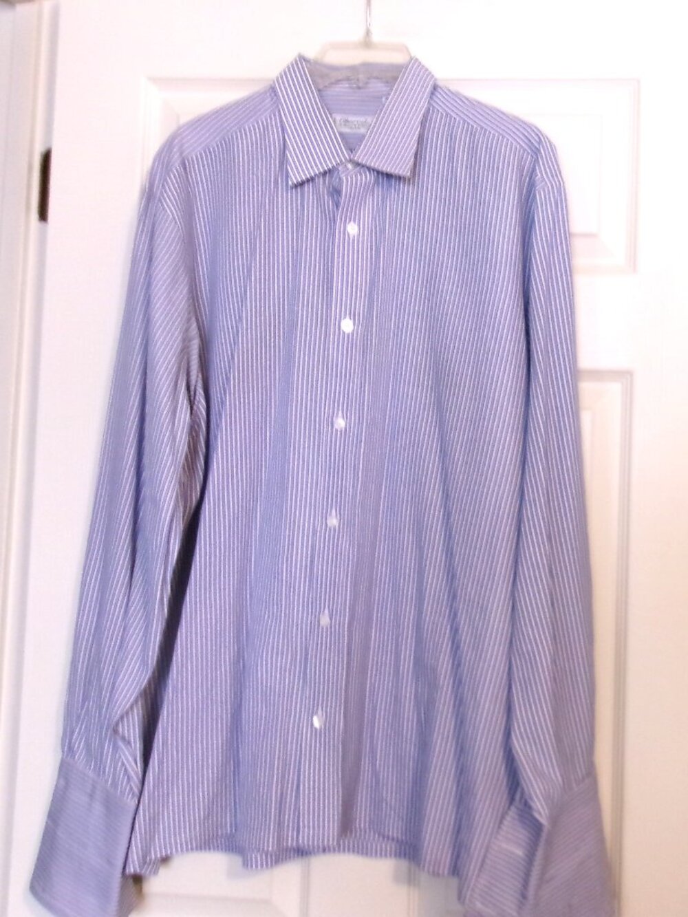 Men's CHARVET OF PARIS Dress Shirt With French Cuffs Size 17 1/2